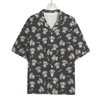 Baby Koala And Floral Pattern Print Rayon Hawaiian Shirt