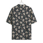 Baby Koala And Floral Pattern Print Rayon Hawaiian Shirt