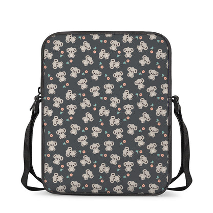 Baby Koala And Floral Pattern Print Rectangular Crossbody Bag