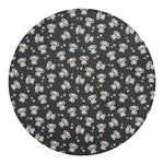 Baby Koala And Floral Pattern Print Round Blanket