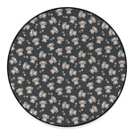 Baby Koala And Floral Pattern Print Round Floor Mat