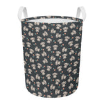 Baby Koala And Floral Pattern Print Round Laundry Basket