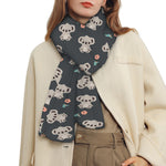 Baby Koala And Floral Pattern Print Scarf