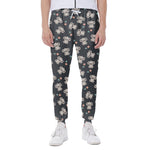 Baby Koala And Floral Pattern Print Scuba Joggers