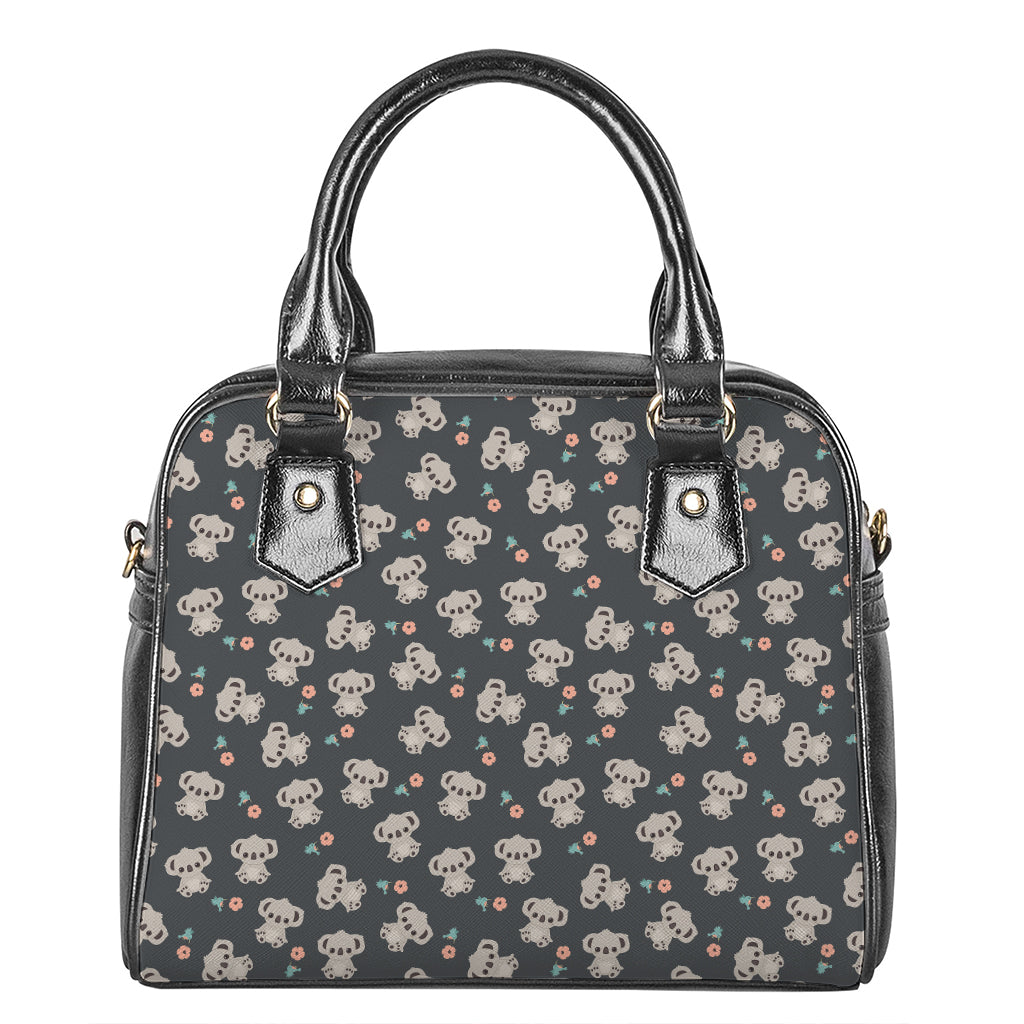 Baby Koala And Floral Pattern Print Shoulder Handbag