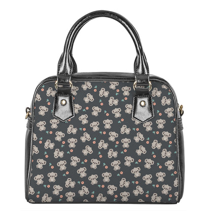 Baby Koala And Floral Pattern Print Shoulder Handbag