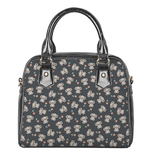 Baby Koala And Floral Pattern Print Shoulder Handbag