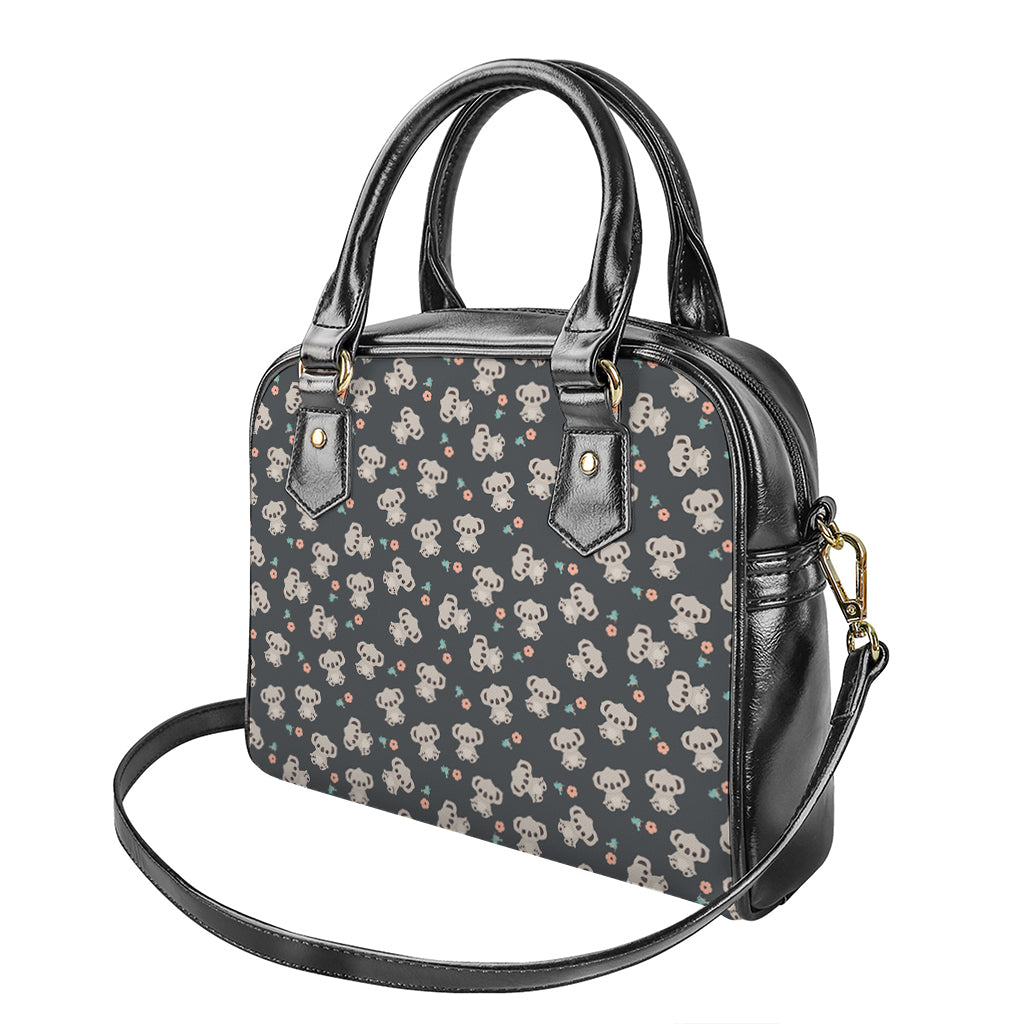 Baby Koala And Floral Pattern Print Shoulder Handbag
