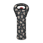 Baby Koala And Floral Pattern Print Single Neoprene Wine Tote