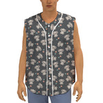 Baby Koala And Floral Pattern Print Sleeveless Baseball Jersey