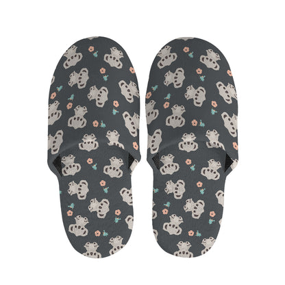 Baby Koala And Floral Pattern Print Slippers