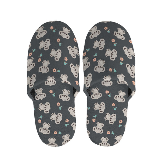 Baby Koala And Floral Pattern Print Slippers