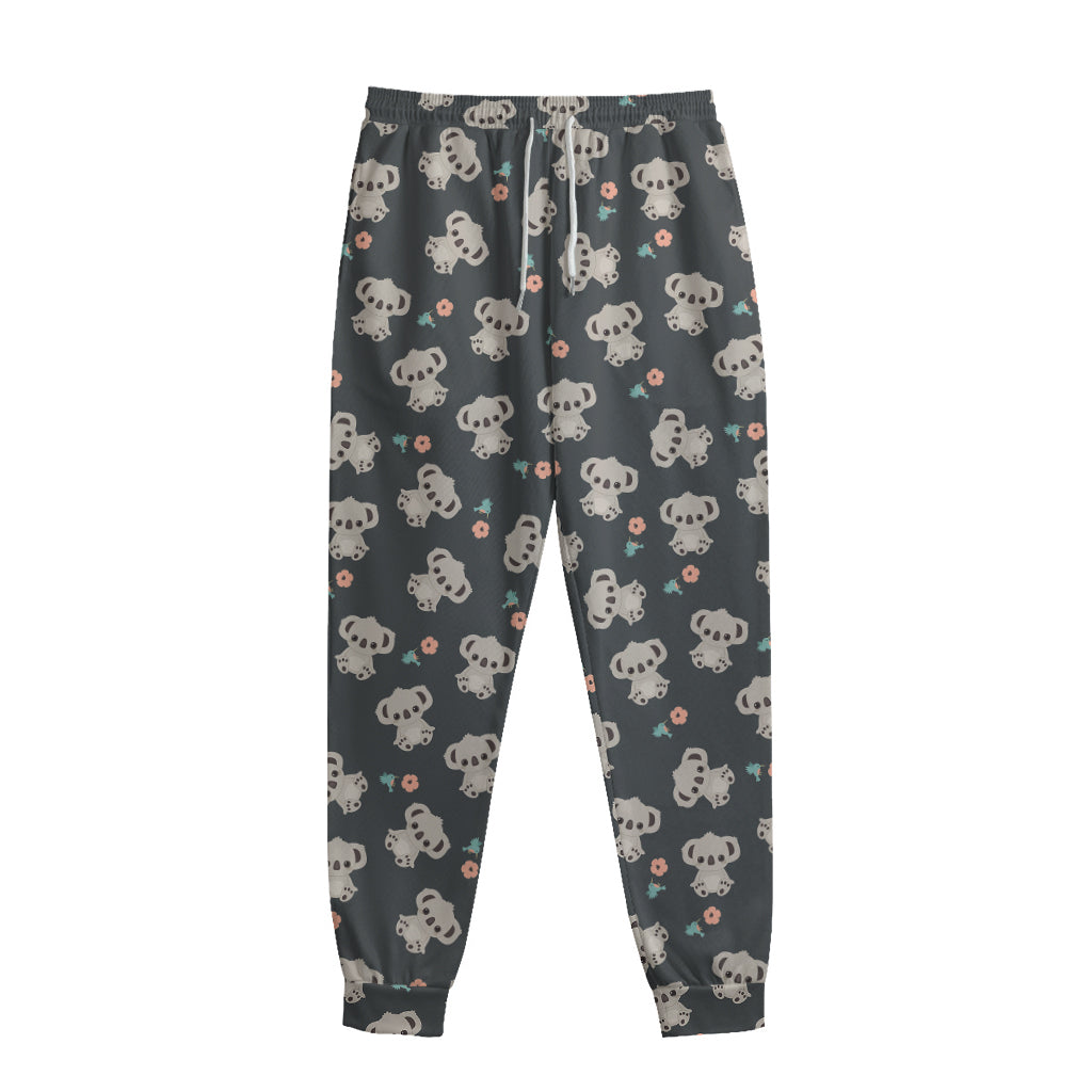 Baby Koala And Floral Pattern Print Sweatpants