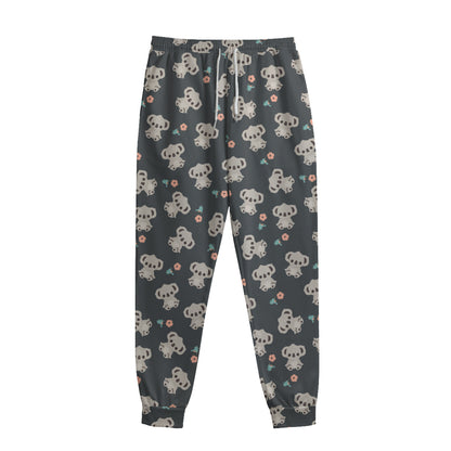 Baby Koala And Floral Pattern Print Sweatpants