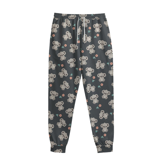Baby Koala And Floral Pattern Print Sweatpants