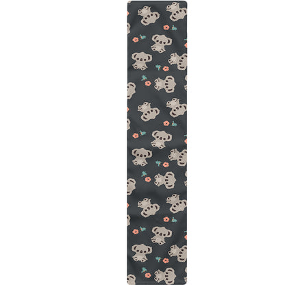 Baby Koala And Floral Pattern Print Table Runner