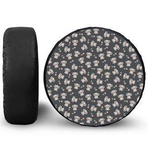 Baby Koala And Floral Pattern Print Tire Cover