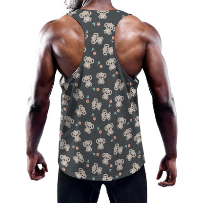 Baby Koala And Floral Pattern Print Training Tank Top