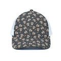 Baby Koala And Floral Pattern Print White Mesh Trucker Hat