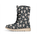 Baby Koala And Floral Pattern Print Winter Boots