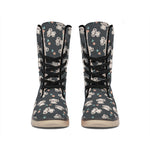 Baby Koala And Floral Pattern Print Winter Boots