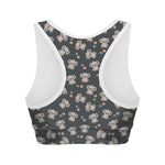 Baby Koala And Floral Pattern Print Women's Sports Bra