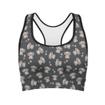 Baby Koala And Floral Pattern Print Women's Sports Bra