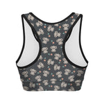 Baby Koala And Floral Pattern Print Women's Sports Bra