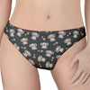 Baby Koala And Floral Pattern Print Women's Thong