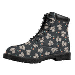 Baby Koala And Floral Pattern Print Work Boots