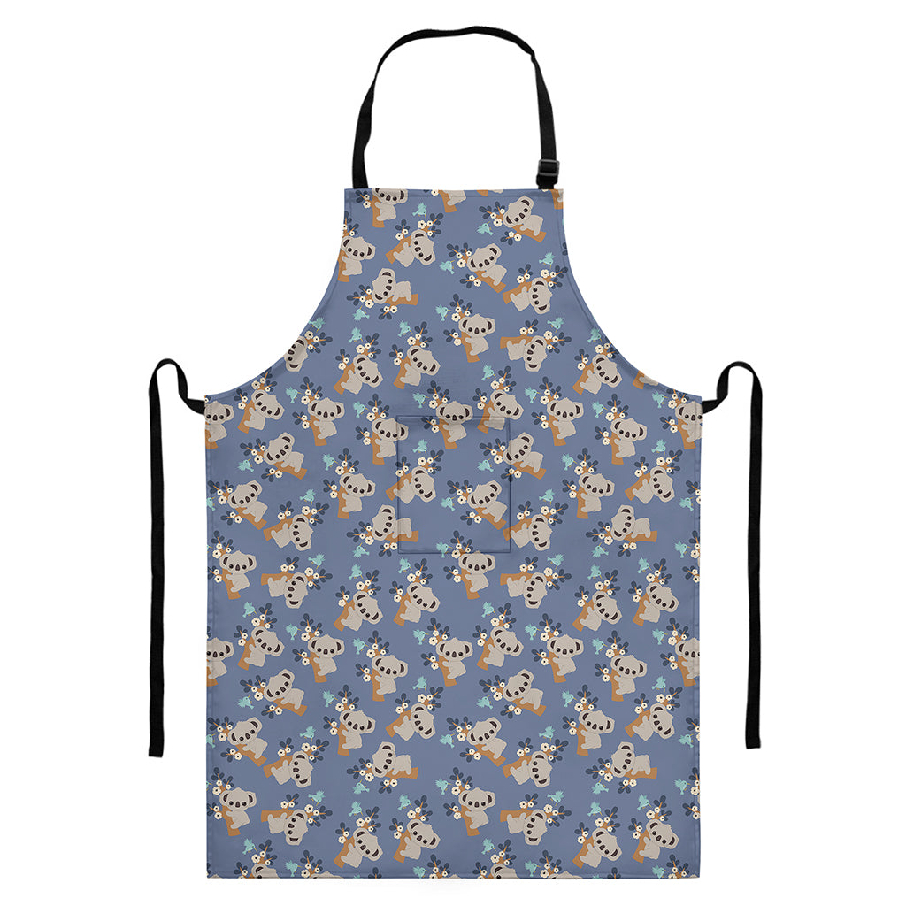 Baby Koala Pattern Print Bib Apron With Pocket