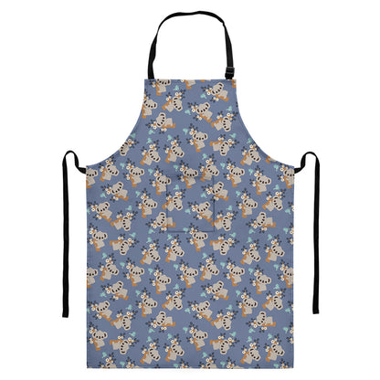 Baby Koala Pattern Print Bib Apron With Pocket