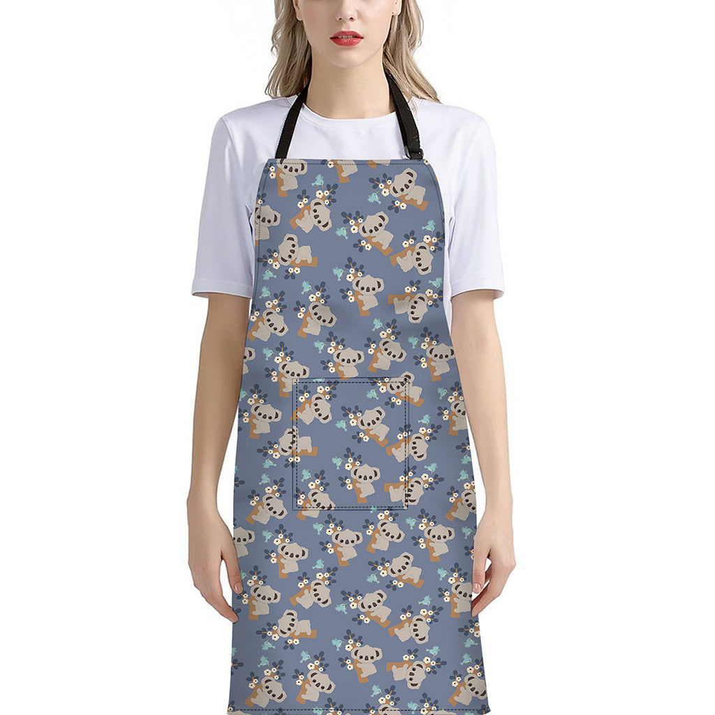 Baby Koala Pattern Print Bib Apron With Pocket