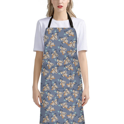 Baby Koala Pattern Print Bib Apron With Pocket