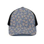 Baby Koala Pattern Print Black Mesh Trucker Cap