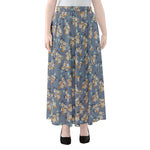 Baby Koala Pattern Print Chiffon Maxi Skirt