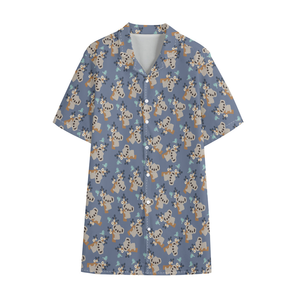 Baby Koala Pattern Print Cotton Hawaiian Shirt