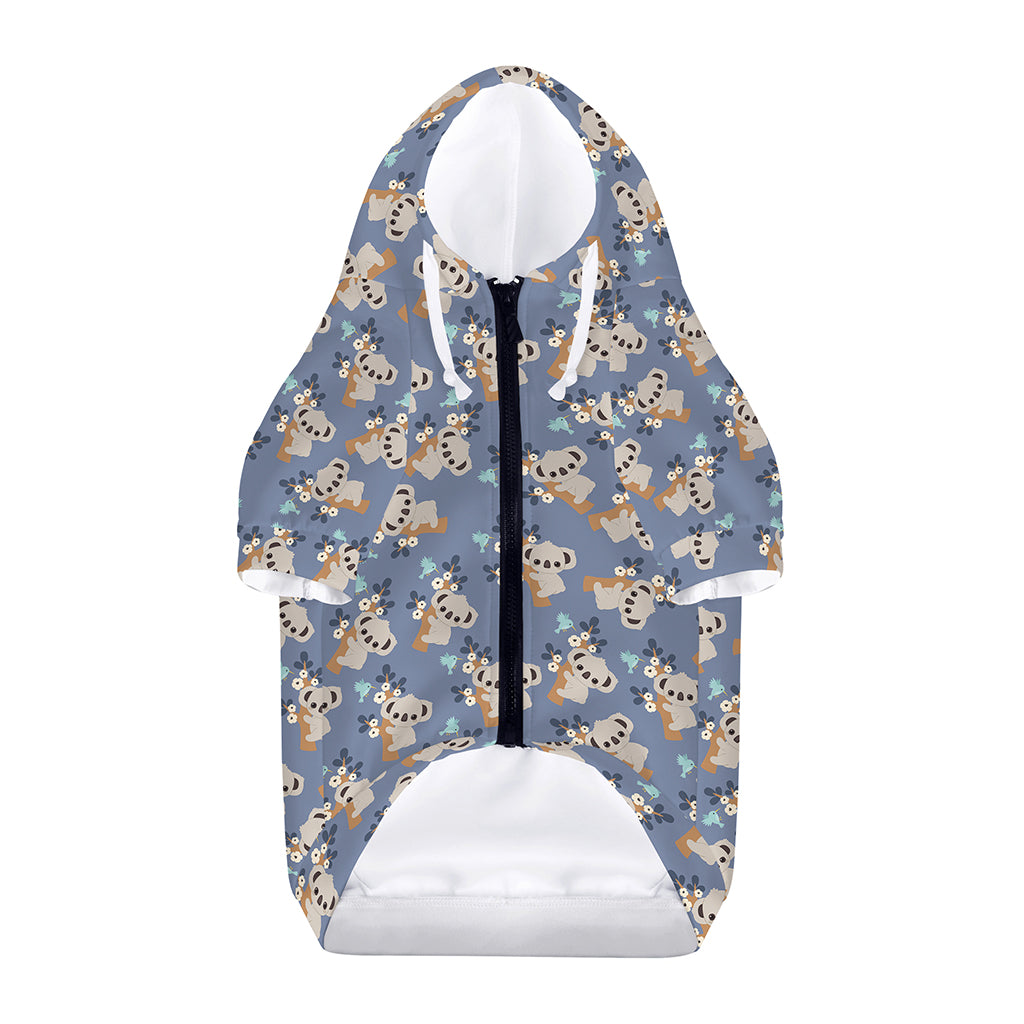 Baby Koala Pattern Print Dog Zip Up Hoodie