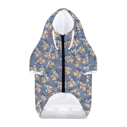 Baby Koala Pattern Print Dog Zip Up Hoodie