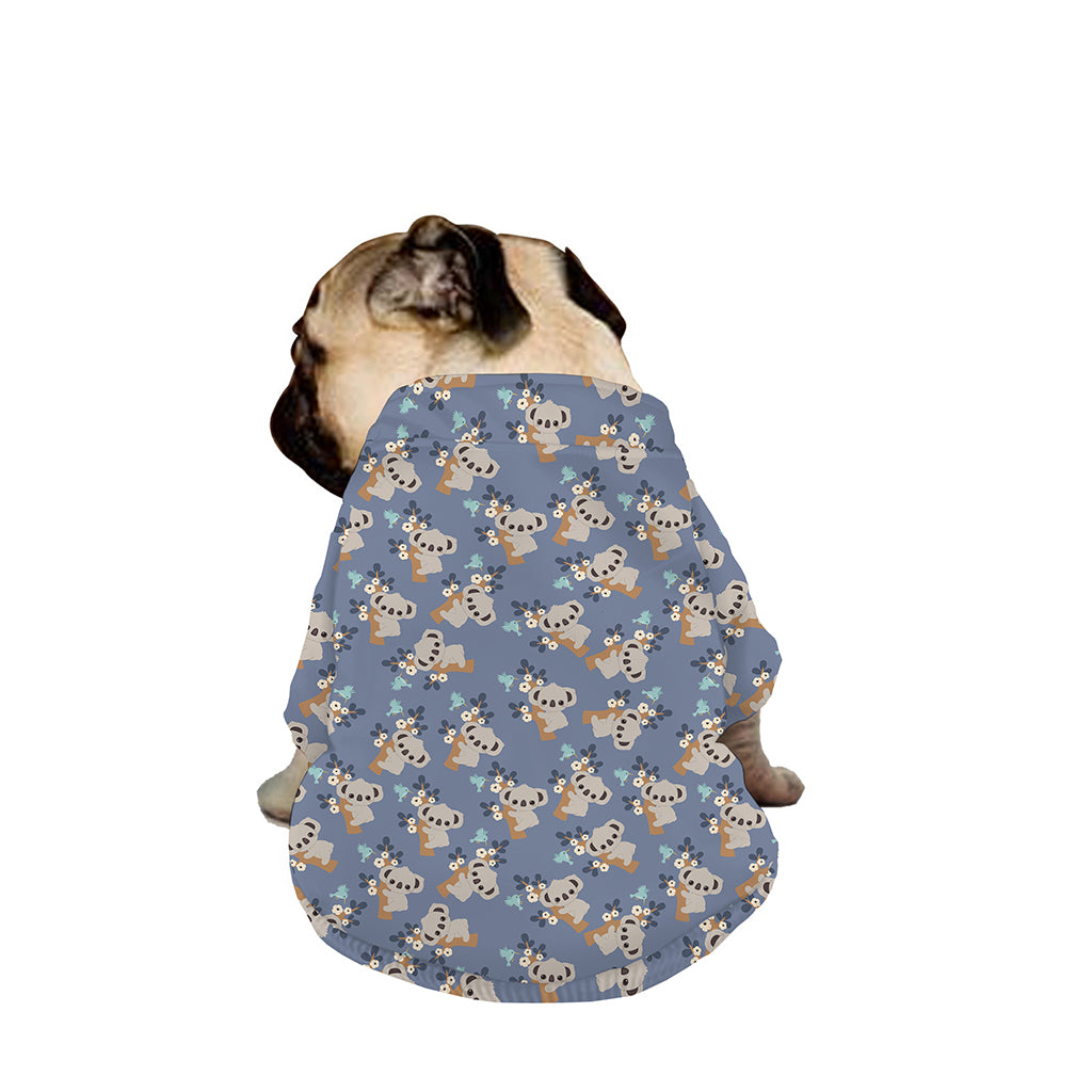 Baby Koala Pattern Print Dog Zip Up Jacket