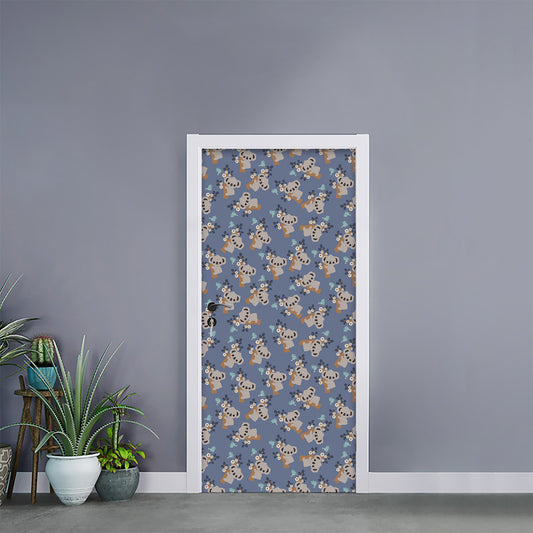 Baby Koala Pattern Print Door Sticker
