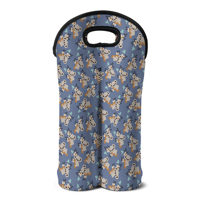 Baby Koala Pattern Print Double Neoprene Wine Tote