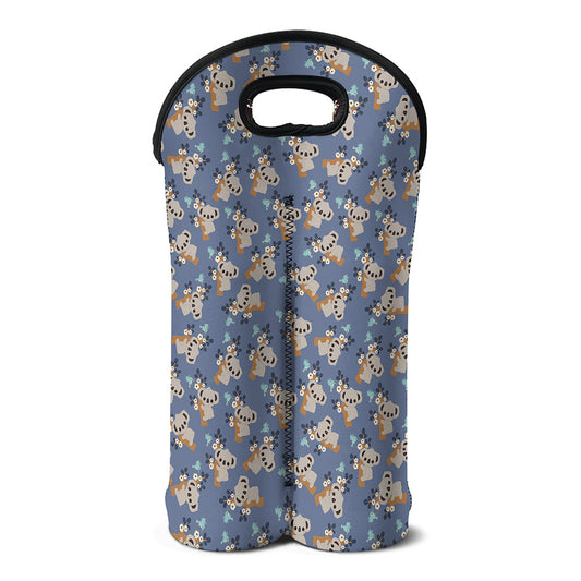 Baby Koala Pattern Print Double Neoprene Wine Tote
