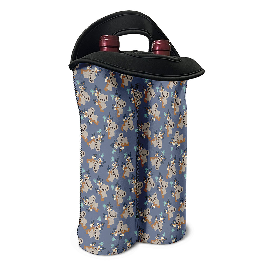 Baby Koala Pattern Print Double Neoprene Wine Tote