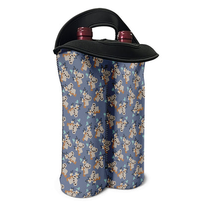 Baby Koala Pattern Print Double Neoprene Wine Tote