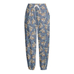 Baby Koala Pattern Print Fleece Lined Knit Pants