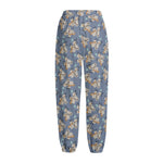 Baby Koala Pattern Print Fleece Lined Knit Pants