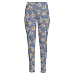 Baby Koala Pattern Print High-Waisted Pocket Leggings