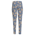 Baby Koala Pattern Print High-Waisted Pocket Leggings