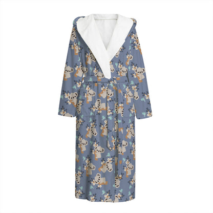 Baby Koala Pattern Print Hooded Bathrobe